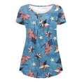 thumbnail image 5 of IROINNID Women's V-Neck Tunic Short Sleeve Patriotic Button-down Meat Covered Women Tops 4th Of July, 5 of 5