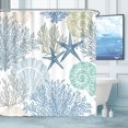 thumbnail image 1 of Cortina de ducha Tritard extra larga Nautical Coastal Blue, 1 of 1