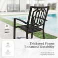 thumbnail image 4 of Sophia & William 7 Piece Outdoor Patio Dining Sets Metal Patio 54" Round Table and Black Stackable Chairs Furniture Set for 6-Person, 4 of 9
