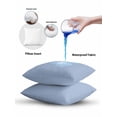 thumbnail image 5 of Waterproof Outdoor Throw Pillows with Inserts 16"x16" Set of 2, Pure Light Blue Soft Decorative Pillowcases for Couch Bedroom, Simple Solid Color Pillow Covers for Sofa Living Room, 5 of 8