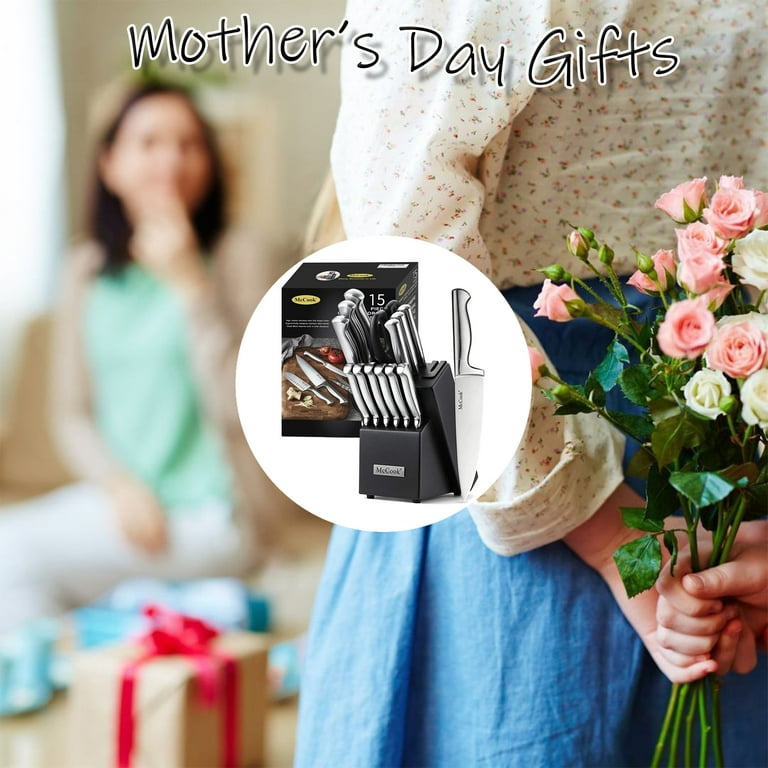 Mccook Mc21 15 Pieces Kitchen Knife Sets With Block Cutlery Knife