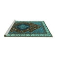 thumbnail image 2 of Ahgly Company Machine Washable Indoor Round Persian Turquoise Blue Traditional Area Rugs, 8' Round, 2 of 4