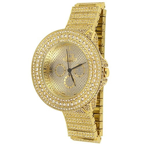 Techno King Techno King Men S Heart Of Stone Series Golden World Watch 6212gm Gold Walmart Com Walmart Com