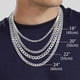 thumbnail image 3 of Collar De Plata De Ley S925 Simple Moda Para Hombres Cadena Lateral Cubana Látigo Gruesa De, 3 of 4