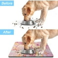 thumbnail image 6 of Dog Food Mat, 12"x19" Marble Dog Mat for Food and Water, Absorbent Dog Cat Bowl Mat Protect Floors, Cat Food Mat for Feeding & Watering Supplies, Pet Feeding Mat for Pet Supplies, Pink Gold, 6 of 6