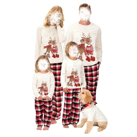 

Christmas Family Matching Pajama Sets Couple Sleepwear Kid Pjs Set