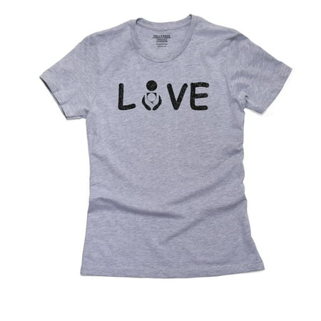 Love - With Mother and Baby Graphic - Mother's Day Women's Cotton Grey T-Shirt