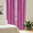 thumbnail image 2 of Ambesonne Abstract Window Curtains, Geometric Floral Mosaic, Each 28" W x 84" L, Dark Magenta Pink, 2 of 4
