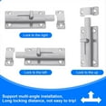 thumbnail image 6 of 2Pcs Stainless Steel Slide Bolt Latch, Bathroom Stall Door Latch with Screw,Slide Locks for Inside Hardware, 6 of 6