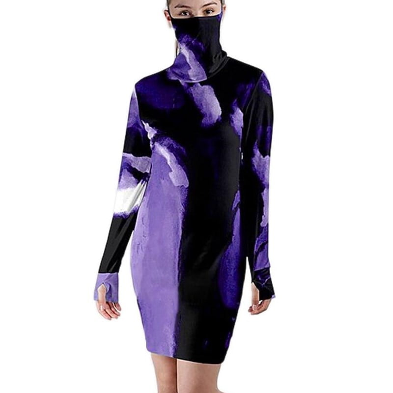 purple sweatshirt dress