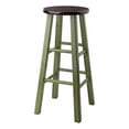 thumbnail image 1 of Taburete de bar Winsome Wood Ivy, rústico, verde y nogal, 29 pulgadas, 1 of 6