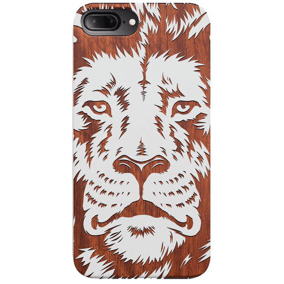 Lion Face 2 - Engraved Phone Model: iPhone 6+/6S+/7+/8+ Universal, Color: White