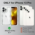 thumbnail image 2 of for iPhone 13 Pro Case, Cute Curly Wave Frame Shape with Plating Edge, Camera Lens Cover & Soft TPU Silicone Heavy Duty Shockproof Drop Protection Clear Phone case for iPhone 13 Pro, Clear, 2 of 16