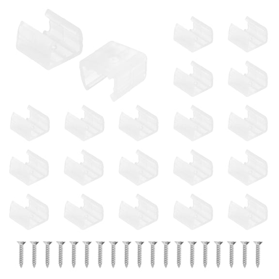 Uxcell LED Neon Mounting Clips Holder, Fixing Clamps for 10mm-12mm Width LED Strip Pack of 60