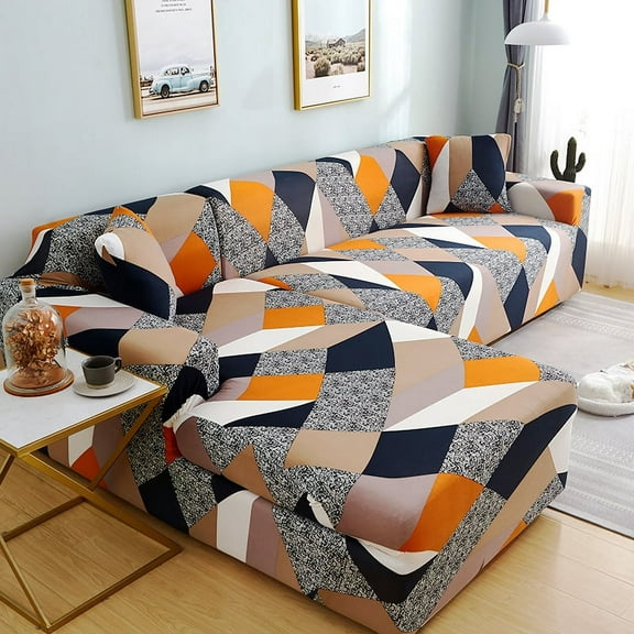 Elastic Sofa Cover for Living Room Geometric Couch Cover Corner L Shaped Chaise Longue Sofa Slipcover Cushion Cove Funda Sofá