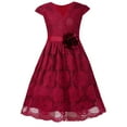 thumbnail image 4 of TiaoBug Flower Girl Dress Sleeveless Pure Color Pageant Party Gown 6-16 A Burgundy 8, 4 of 7