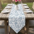 thumbnail image 5 of Pastoral Flowers Table Runner 120 Inches Long Vintage Light Blue Flower Farmhouse Plant Table Runners for Dining Room Tabletop Dresser Scarf Home Party Banquet Wedding Holiday Decoration, 5 of 9