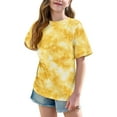 thumbnail image 3 of Delliss Girls Casual Tops Tie Dye Short Sleeve Loose Gradient T-Shirt Summer Crewneck Casual Tie Dye Tee, 3 of 8
