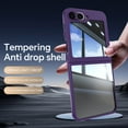 thumbnail image 3 of for Samsung Galaxy Z Flip 7 Case Clear Slim, [Built in Lens Protector] [Non Yellowing] TPU Bumper Transparent Back Hard Shell Shockproof Thin for Men Women for Samsung Galaxy Z Flip 7, Darkpurple, 3 of 5