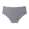 thumbnail image 2 of Mgmyaa Women's Seamless Ruffle Stretchy Briefs Drop Waist Solid Color Thong Panties with Cotton Gusset Cheeky Panties, 2 of 9