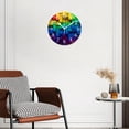 thumbnail image 3 of 12 Inch Wall Clock Battery Operated Silent Clock Decorative for Office, Kitchen, Outdoor, Living Room，Rainbow of Colorful Boxes Lovely Design, 3 of 4