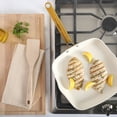 thumbnail image 3 of Martha Stewart 10" Linen Ceramic Nonstick Square Grill Pan with Gold Handle, 3 of 8