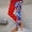 Blue, variant on Laipiong Women's American Flag Star Print Leggings Casual High Waist Pants for 4th Of July Patriotic Wear
