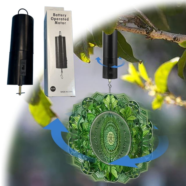 BotaniNest Hanging Rotating Motor Wind Motor Mobile Disco Motor Battery Operated Purposes Rotatable Hanging Display Hook For Wind Chimes Outdoor Garden Ornament
