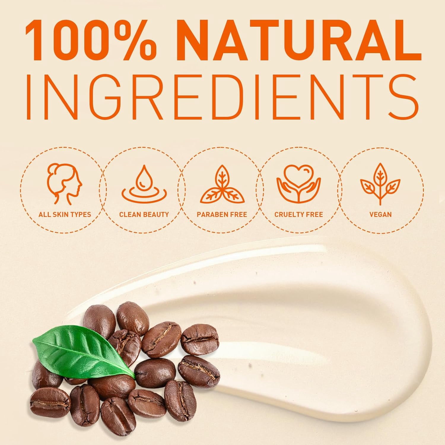 Enaskin Naturals 5% Caffeine Eye Serum, Under Eye Cream with Retinol and Collagen, 1.7 fl oz