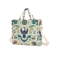thumbnail image 7 of FORMRS Womens Corduroy Tote Bag Crossbody Shoulder Handbag with Pocket, Green Animals Pattern, 7 of 7