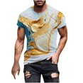 thumbnail image 2 of Qertyioot Liquidation T-Shirt d'Été à Col Rond Imprimé Décontracté à Manches Courtes pour Hommes, 2 of 5