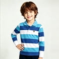 thumbnail image 4 of Bigetiay Boys Long Sleeve Shirts Casual Striped Polo Shirt Button Closure Fashion Comfortable Soft Top for Kids 7-8 Years, 4 of 4