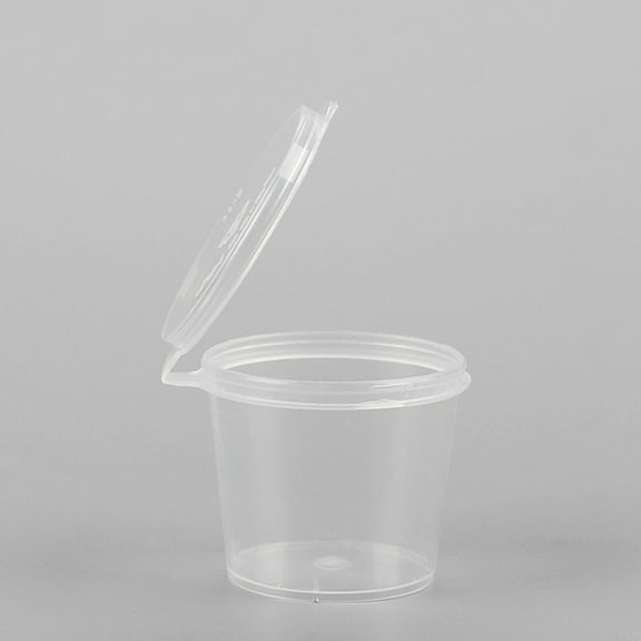 Soimiss 100Pcs Portable Condiment Cups Transparent PP Leakproof Round