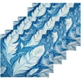 thumbnail image 3 of Coolnut Peacock Feather Washcloths Set of 6-12 x 12 inch Pure Cotton Wash Cloth Highly Absorbent and Soft Fingertip Towels Face Cloths for Bath, Spa Wash cloth, 3 of 7