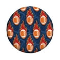 thumbnail image 2 of Easygdp American Football and Fire Flames Automobile Tire Dust Cover, 14-17in Spare Tire Cover Universal Fit for Trailer, Car, Truck, SUV, Jeep - 14 inch, 2 of 9