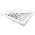 thumbnail image 2 of Hart & Cooley 12" X 12" Aluminum 4-Way Ceiling Diffuser with Multi-Shutter Damper, White, 2 of 3