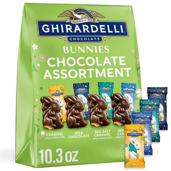 GHIRARDELLI Easter Bunnies Chocolate Candy Assortment, 10.3 oz Bag