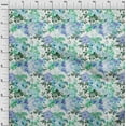 thumbnail image 3 of oneOone Cotton Silk Turquoise Blue Fabric Leaves & Floral Artistic Sewing Material Print Fabric By The Yard 42 Inch Wide, 3 of 4
