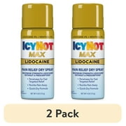 (2 pack) Icy Hot Max Topical Pain Reliever Dry Spray and Numbing Muscle Rub for Joint Pain Relief, 4% Lidocaine and 1% Menthol, 4 oz