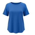 thumbnail image 5 of Posijego Womens Summer Tops Plain Short Sleeve Loose Casual T-Shirts Women's Pullover Basic Tee Shirts Solid Color, 5 of 6