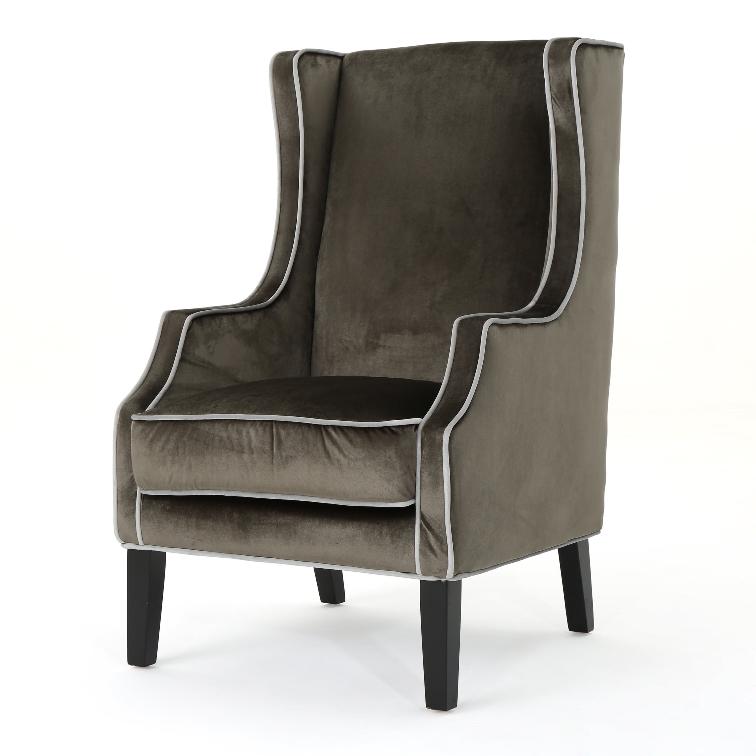 Noble House Supriya Traditional Velvet Two Toned Club Chair with Accent