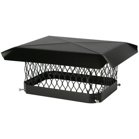 Windbeater Chimney Cap - Shelter SC1318 Single-Flue Black Galvanized-Steel Chimney Cap (13