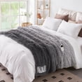 thumbnail image 7 of MEUDYT Heated Blanket for Adult, Soft Faux Fur & Sherpa Electric Blanket, Fast-Heating with 10 Heating Levels & 5 Options Auto off, 50.1"x 60.1", Gray, 7 of 7