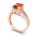 thumbnail image 2 of Solitaire with Accents Engagement Ring for Women - 2.45ct Simulated Red Diamond in 14K Rose Gold Promise Ring, 2 of 8