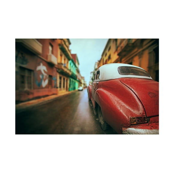 Canvas Wall Art - Svetlin Yosifov 'Cuba Street Car' Wall Art for Living Room, Bedroom, or Office Décor by Trademark Fine Art - 19 x 12 Inches