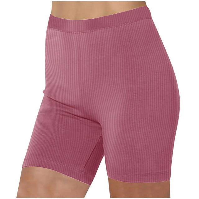 aidice Yoga Shorts for Women Summer Ribbed High Waisted Slim Fitting Workout Athletic Shorts Activewear