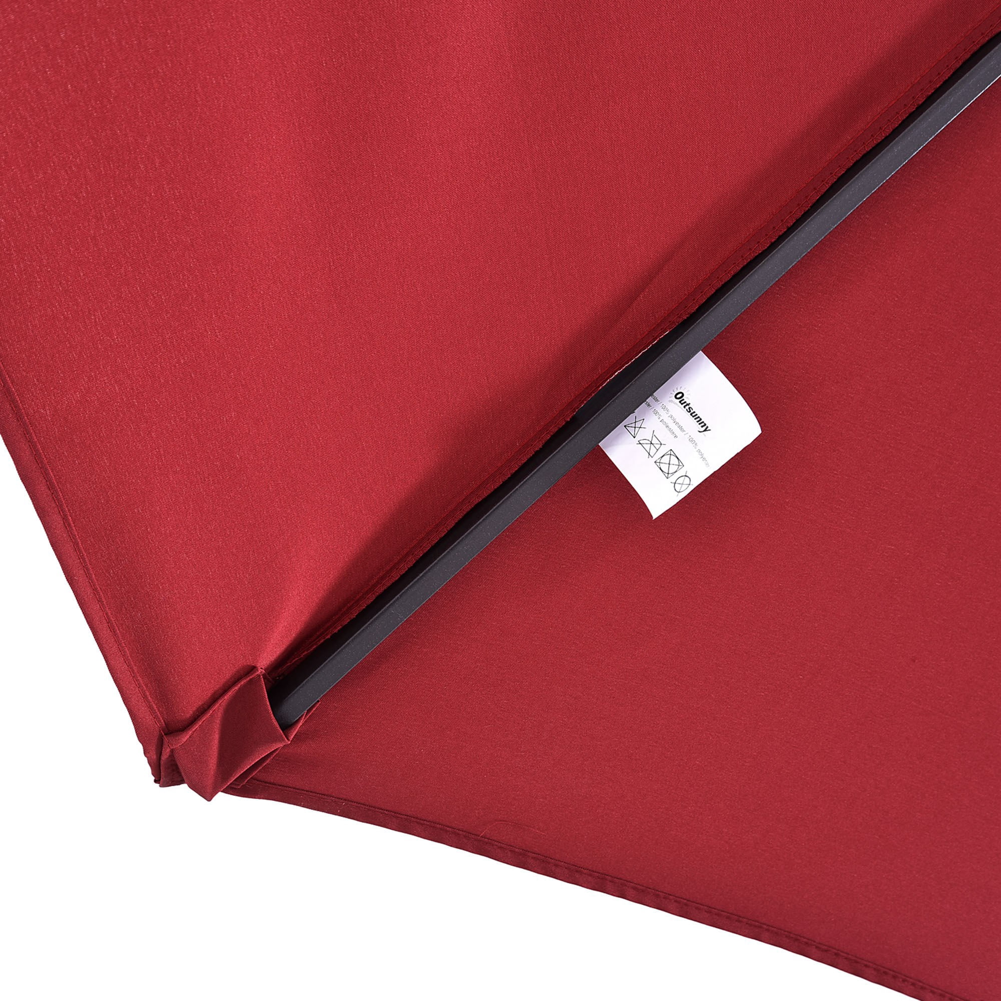 Outsunny Extra Large ft Patio Umbrella, 7.9 ft x 15 ft, Wine Red
