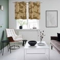 thumbnail image 3 of Brown Floral Silhouette Kitchen Curtains Window Panels, Spring Farmhouse Vintage Flowers Insulated Window Treatment Curtain, Grommet Curtains for Bedroom/Living Room/Bathroom, 2 Piece 27.5"Wx39"L, 3 of 8