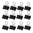 thumbnail image 1 of Unique Bargains One Dozen 19mm Width Black Metal Documents Binder Clips, 1 of 3