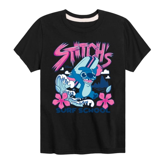 Lilo & Stitch - Stitch Surf School - Youth Boys Short Sleeve Graphic T-Shirt